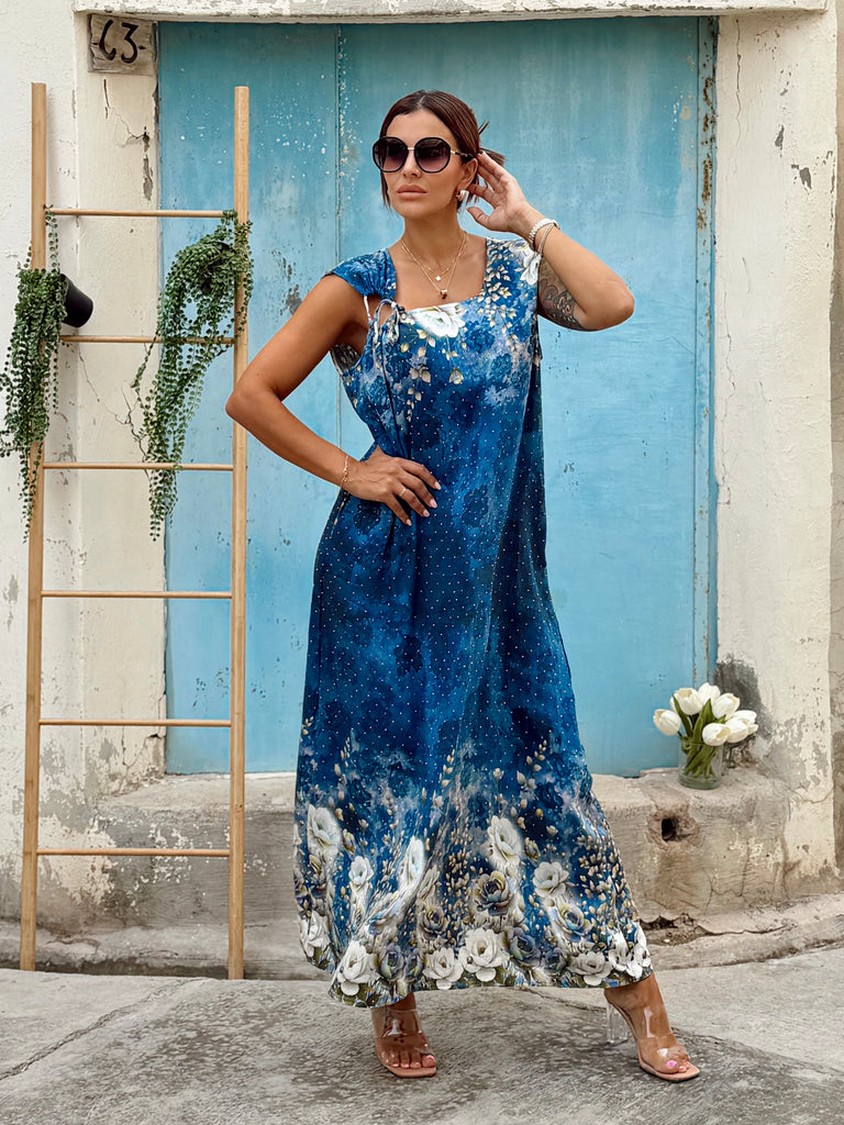 Sapphire Meadow Sparkle Maxi Dress - Love my Body