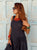 Valentina Luxe Pure Linen Dress - Navy