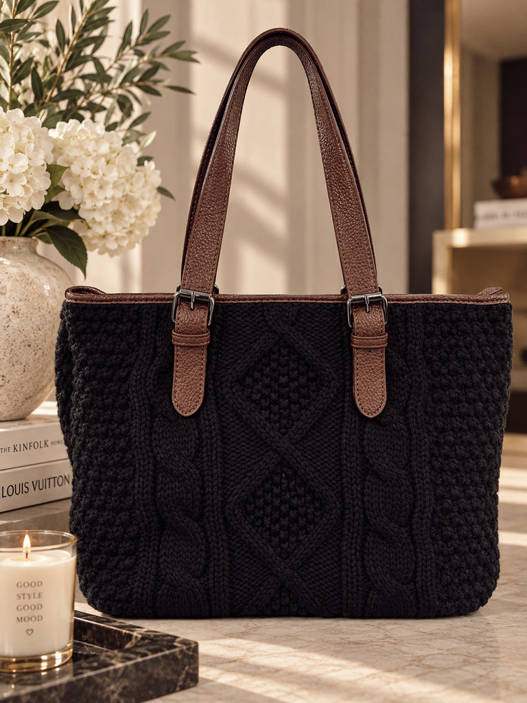 The Élodie Cable Tote - Black