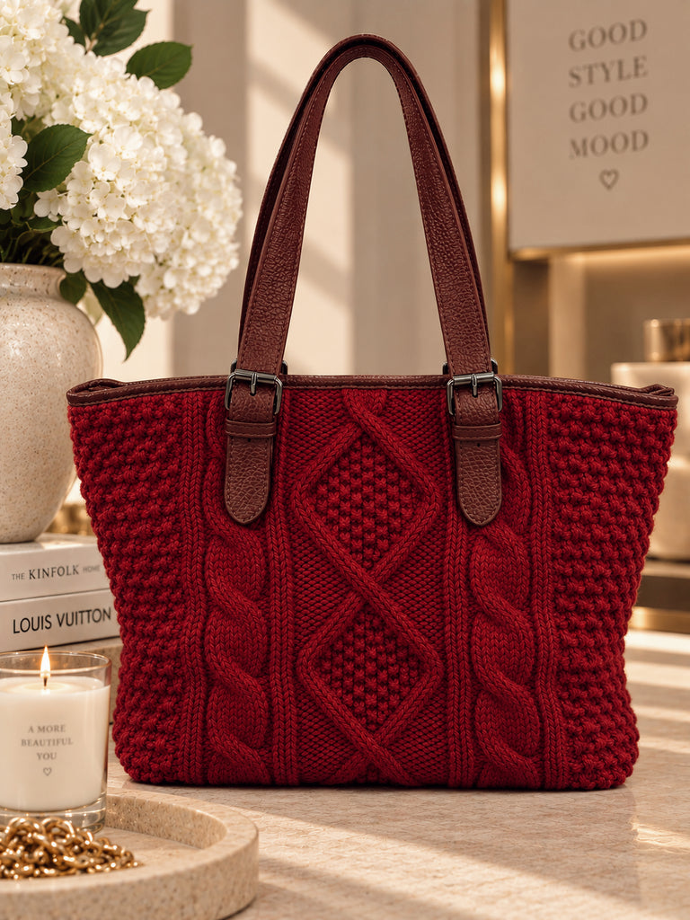 The Élodie Cable Tote - Ruby