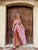 Rust Ombre Floral Pleated Dress
