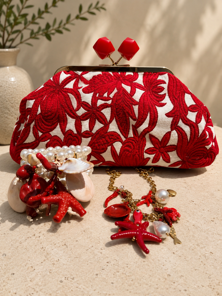 Rosso Fiorenza Clutch