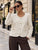 The Élise Gold Button Knit Cardigan - Panna