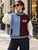 The Manhattan Cable Knit Bomber - Blue & Burgundy