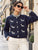 The Paris Amélie Dachshund Knit Cardigan - Navy