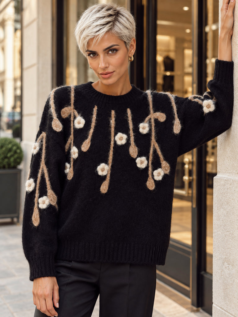 The Vivienne Floral Embroidered Knit Jumper