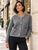 The Élise Gold Button Knit Cardigan - Grey