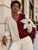 The Colette Statement Flower Cardigan - Burgundy