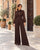 Montbrun Tie-Neck Palazzo Jumpsuit / Mocha